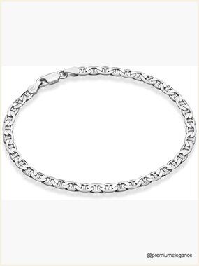 3 or 4mm Solid Diamond-Cut Mariner Link Chain Anklet Ankle Bracelet, Sterling